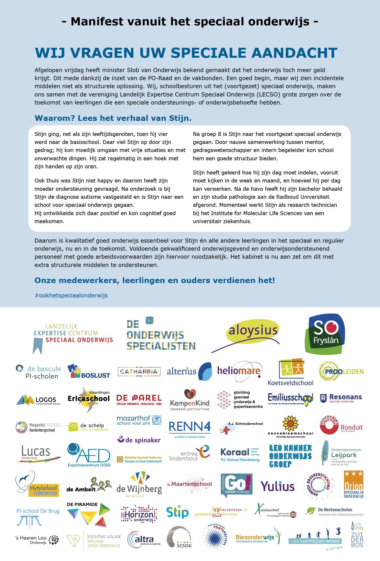 Manifest speciaal onderwijs