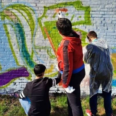 Leerlingen van De Buitenhof creatief aan de slag met graffiti